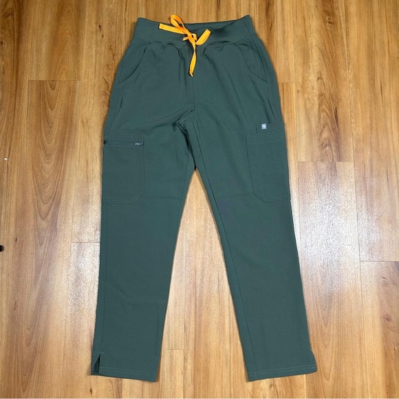 Figs Women’s Green Skinny Pants with Orange Drawstring Size S/P - Picture 1 of 10